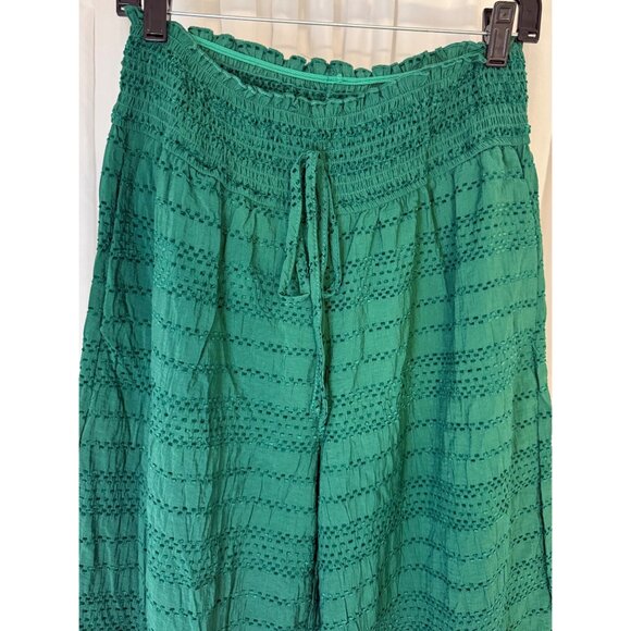 Ces Femme NWOT Boho Green Wide-Leg Pants Womens L - Picture 3 of 5
